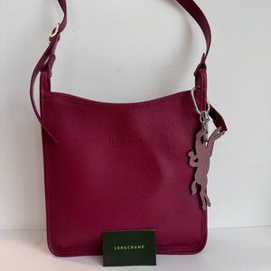 Longchamp Le Foulonné Large Zipped Crossbody Bag – Red Leather